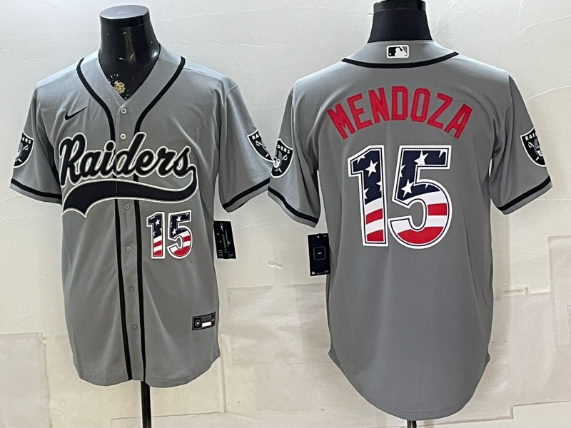 Men 2026 Oakland Raiders #15 Mendoza grey Nike Limited NFL Jersey071520